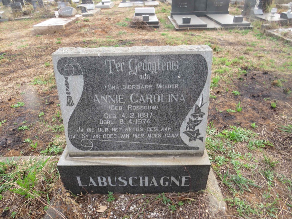 LABUSCHAGNE Annie Carolina nee ROSSOUW 1897-1974