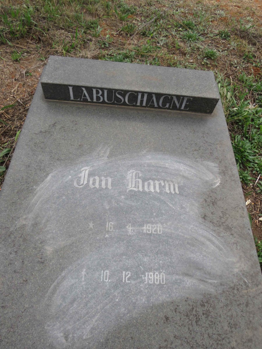 LABUSCHAGNE Jan Harm 1920-1980