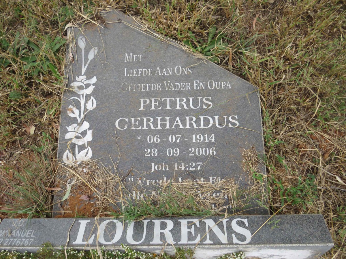 LOURENS Petrus Gerhardus 1914-2006