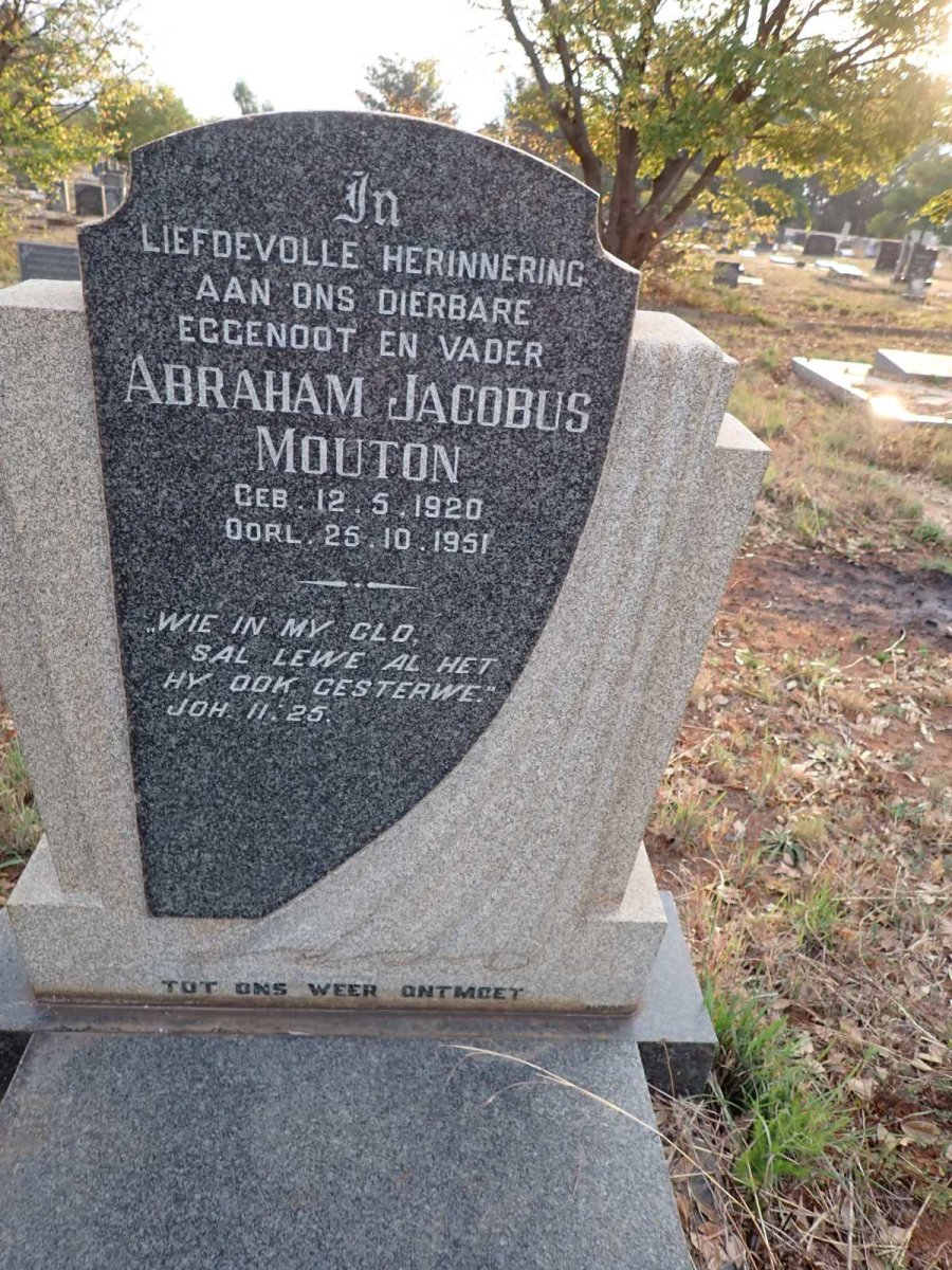MOUTON Abraham Jacobus 1920-1951