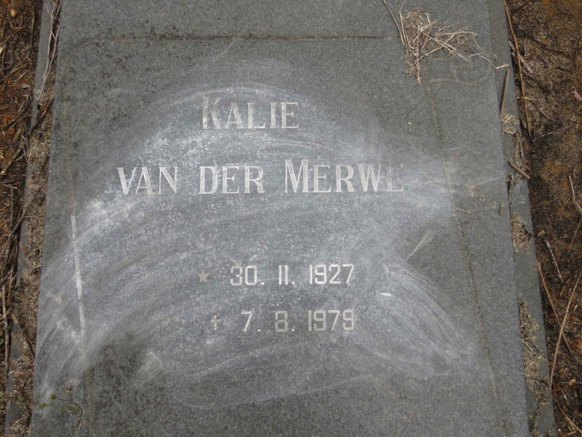 MERWE Kalie, van der 1927-1979