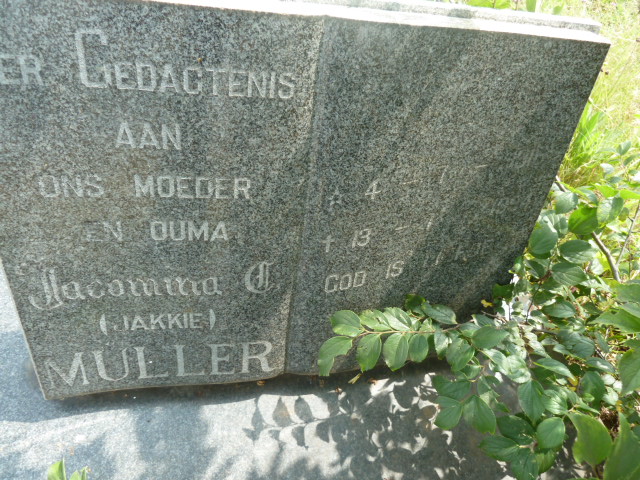 MULLER Jacomina C. 1916-19?4