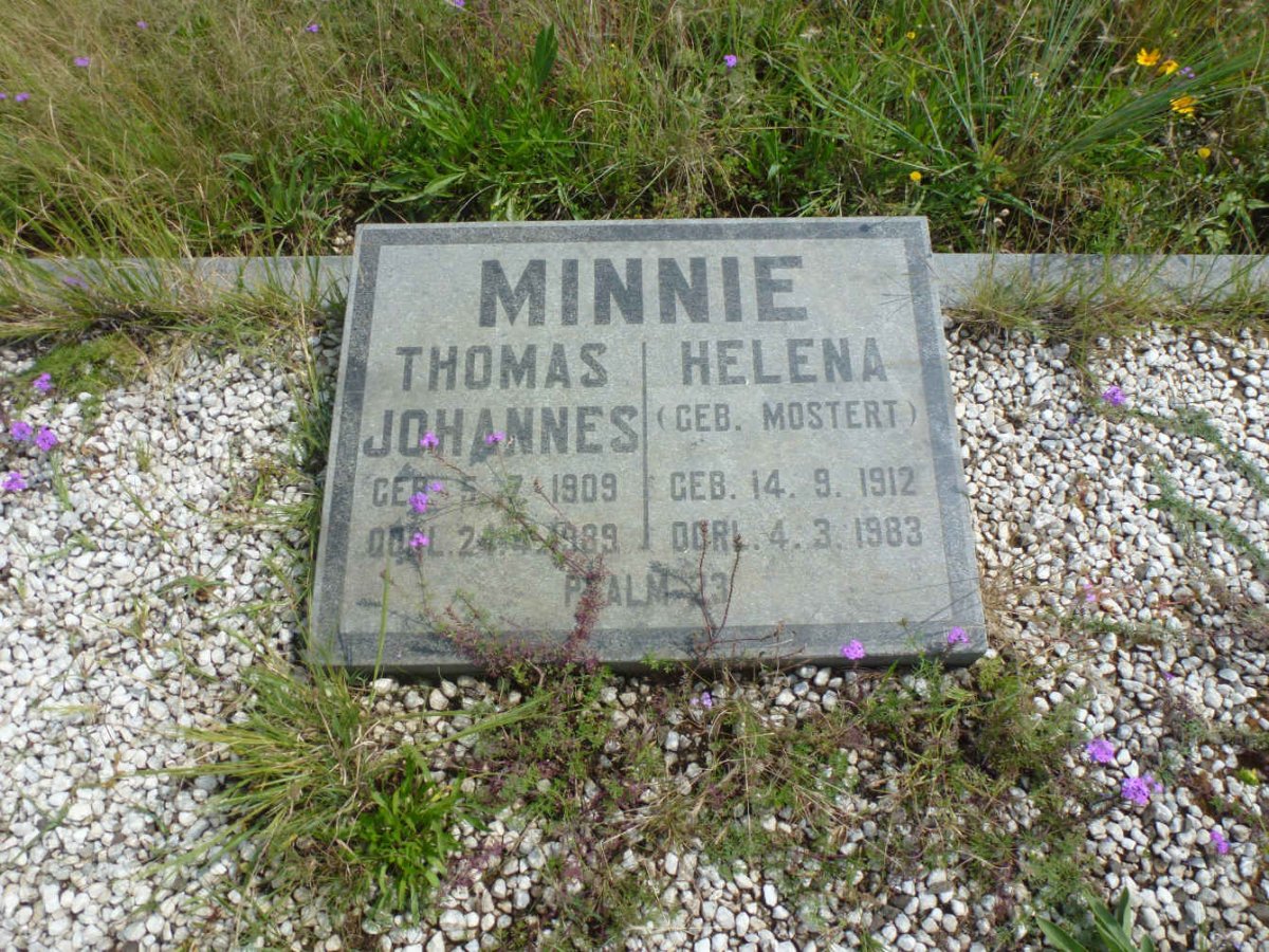 MINNIE Thomas Johannes 1909-1989 &amp; Helena MOSTERT 1912-1983