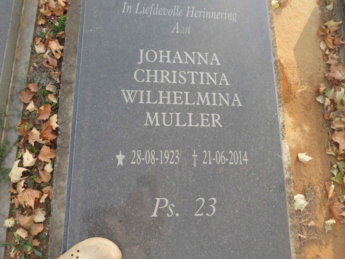 MULLER Johanna Christina Wilhelmina 1923-2014
