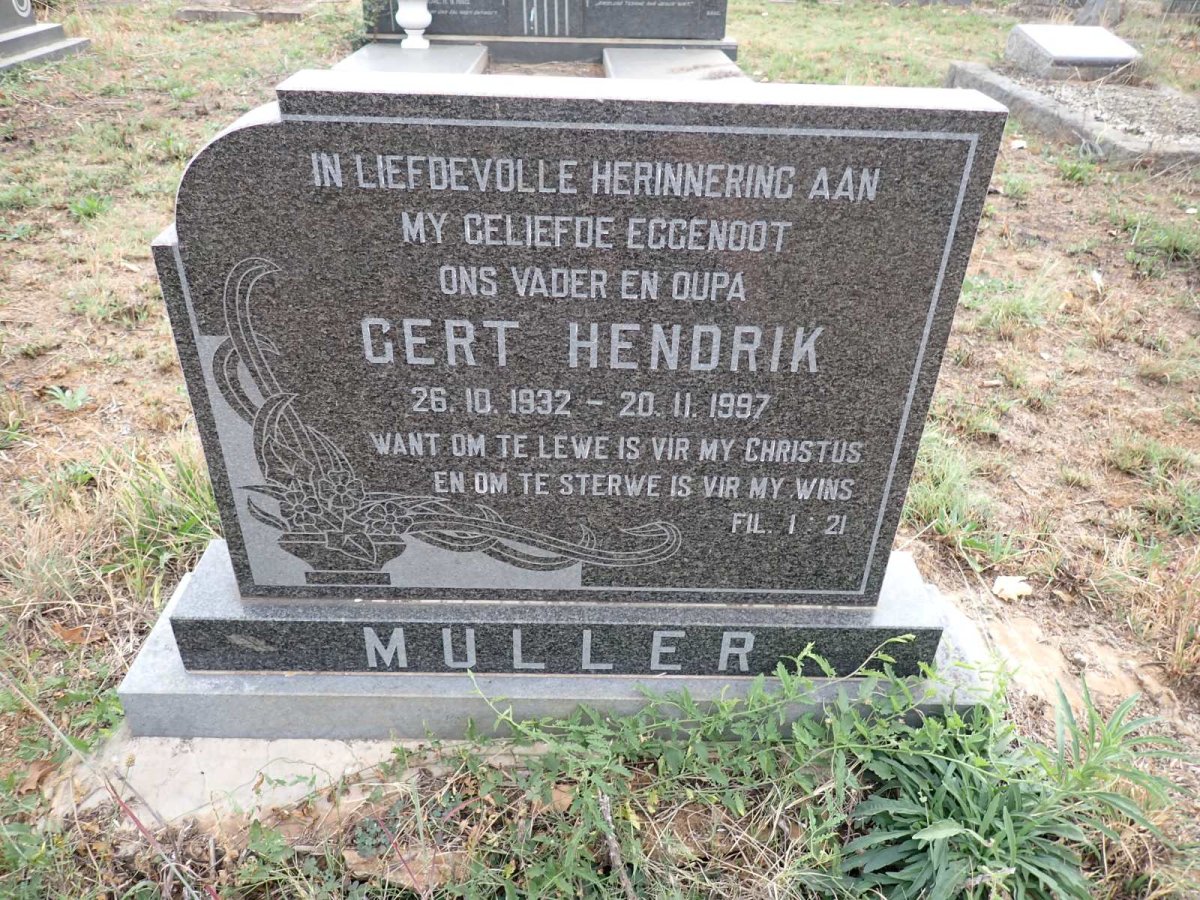 MULLER Gert Hendrik 1932-1997