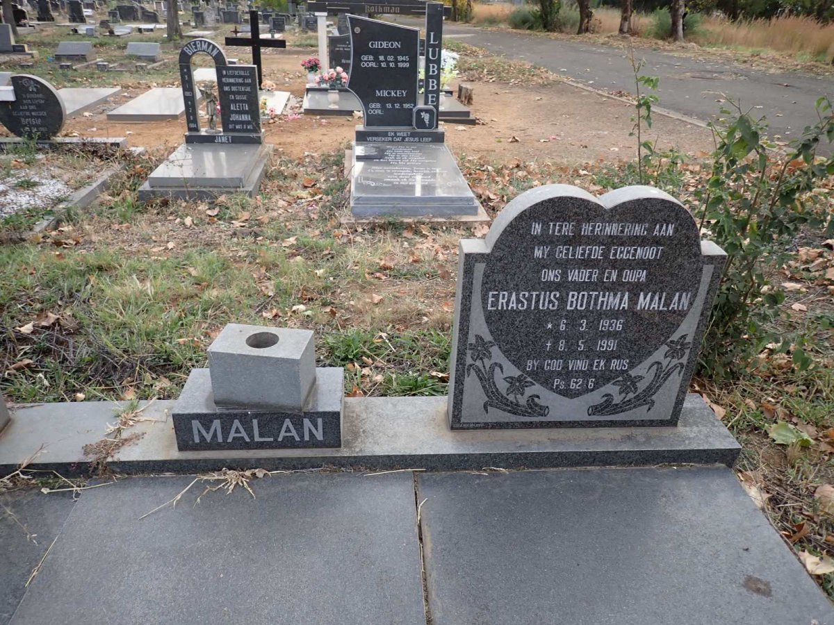 MALAN Erastus Bothma 1936-1991