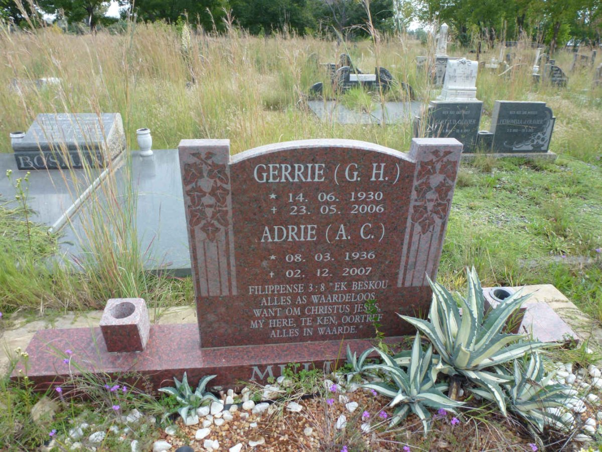 MULLER G.H. 1930-2006 &amp; A.C. 1936-2007