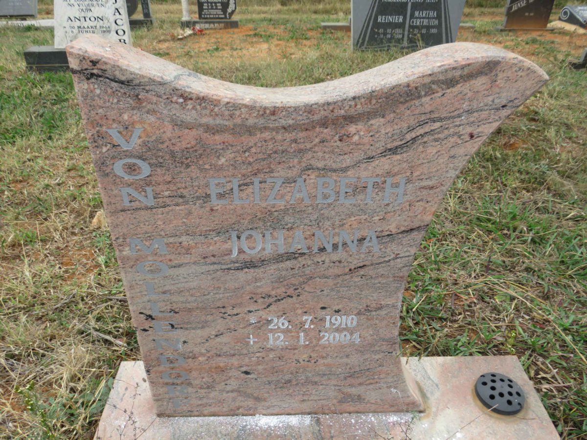 MOLLENDORF Elizabeth Johanna, von 1910-2004