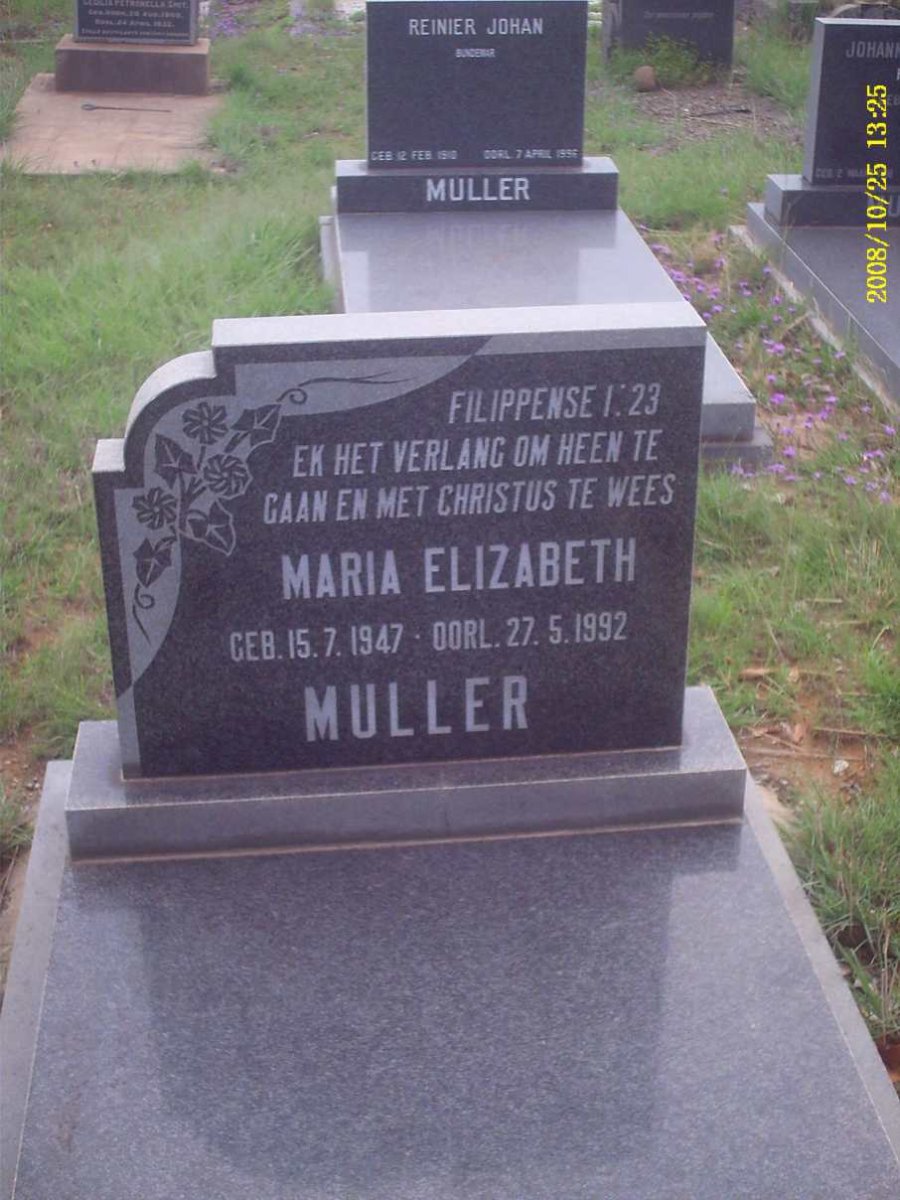 MULLER Maria Elizabeth 1947-1992