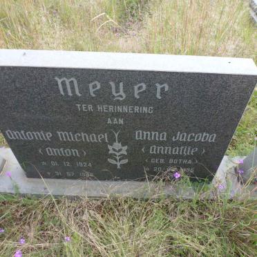 MEYER Antonie Michael 1924-1996 &amp; Anna Jacoba BOTHA 1935-