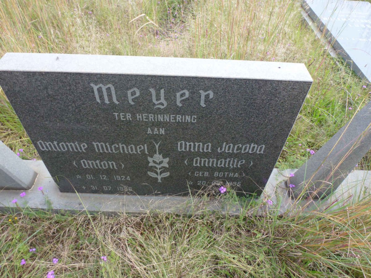 MEYER Antonie Michael 1924-1996 &amp; Anna Jacoba BOTHA 1935-