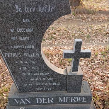 MERWE Petrus Willem, van der 1932-1983