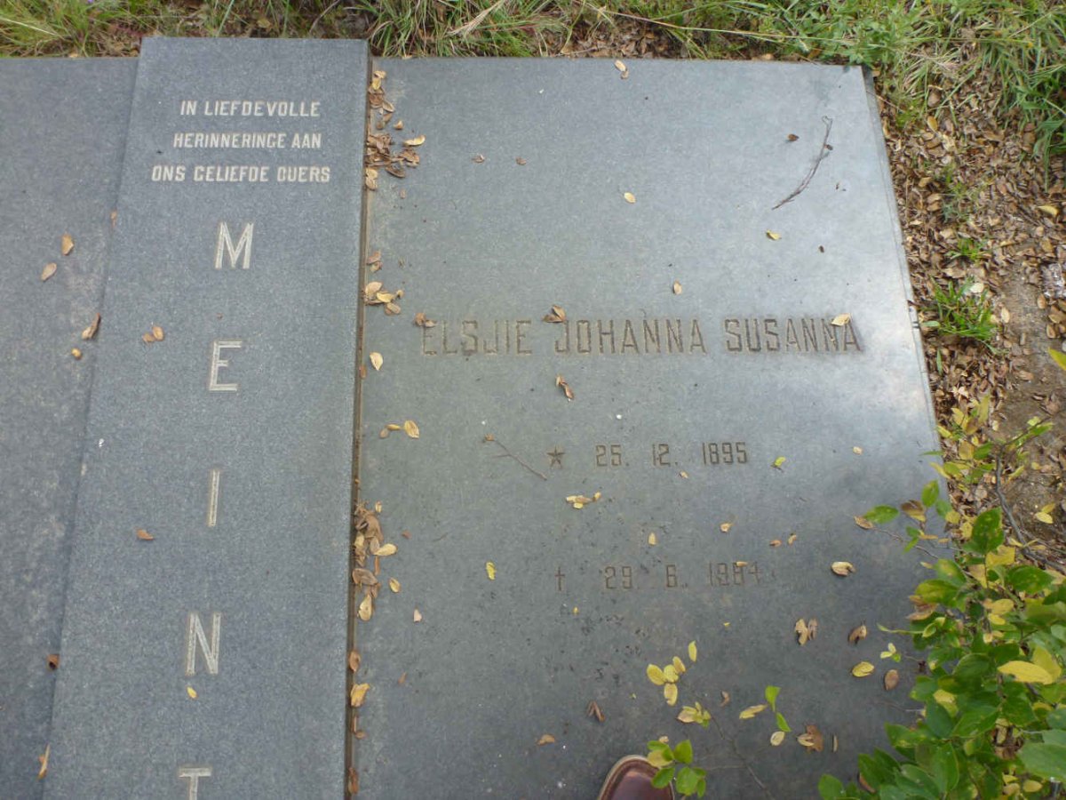 MEINTJES Gerhardus 1893-1981 &amp; Elsjie Johanna Susanna 1895-1984