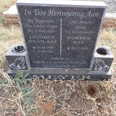 MEYER Jacobus Nicolaas 1939-2015 & Doreen May 1939-