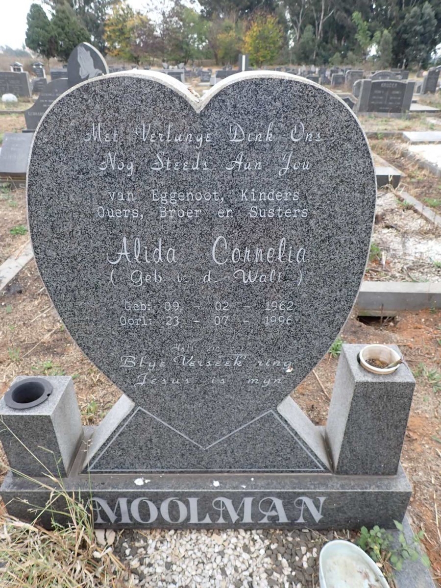 MOOLMAN Alida Cornelia nee VAN DER WALT 1962-1996