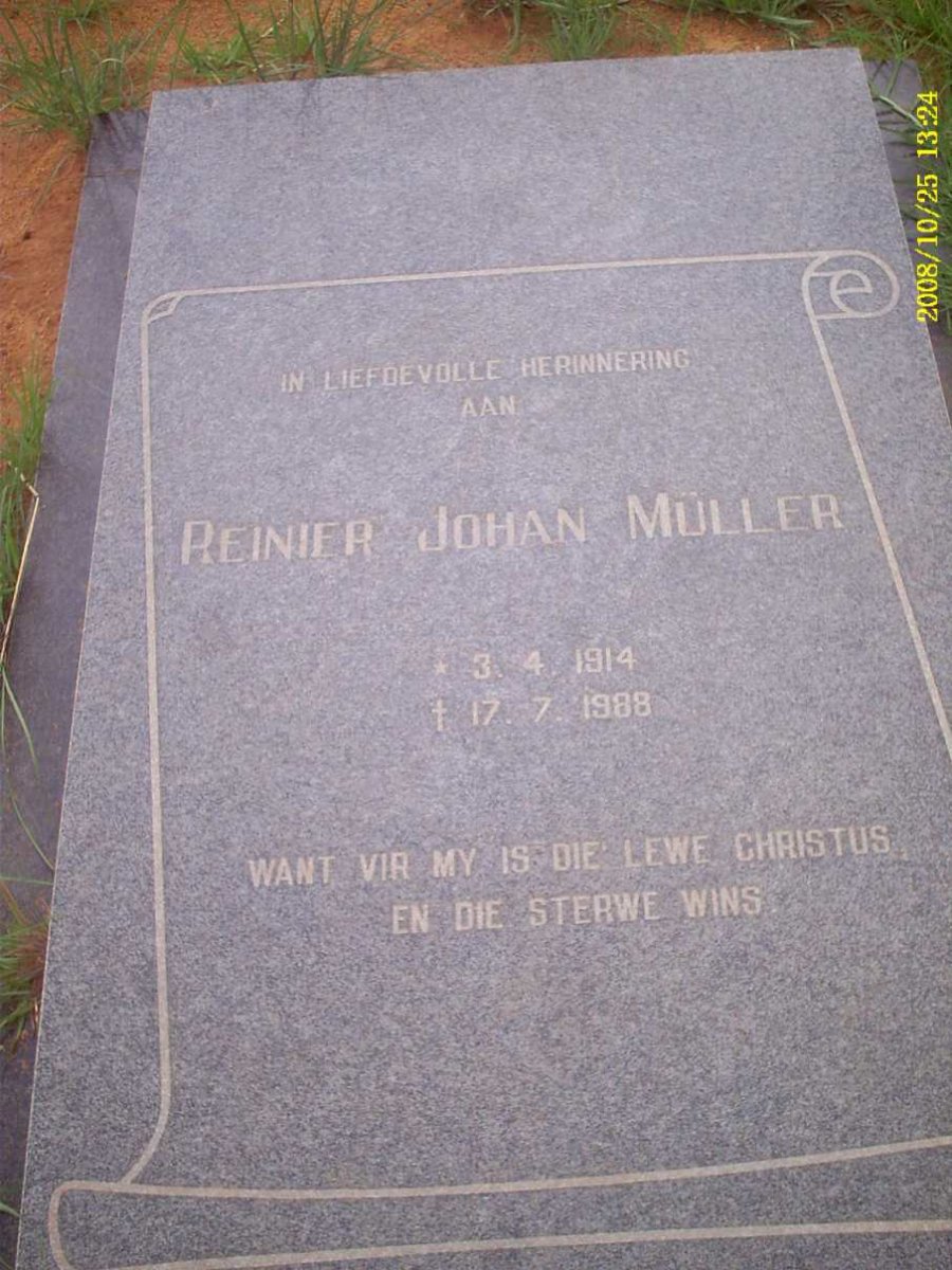 MULLER Reinier Johan 1914-1988