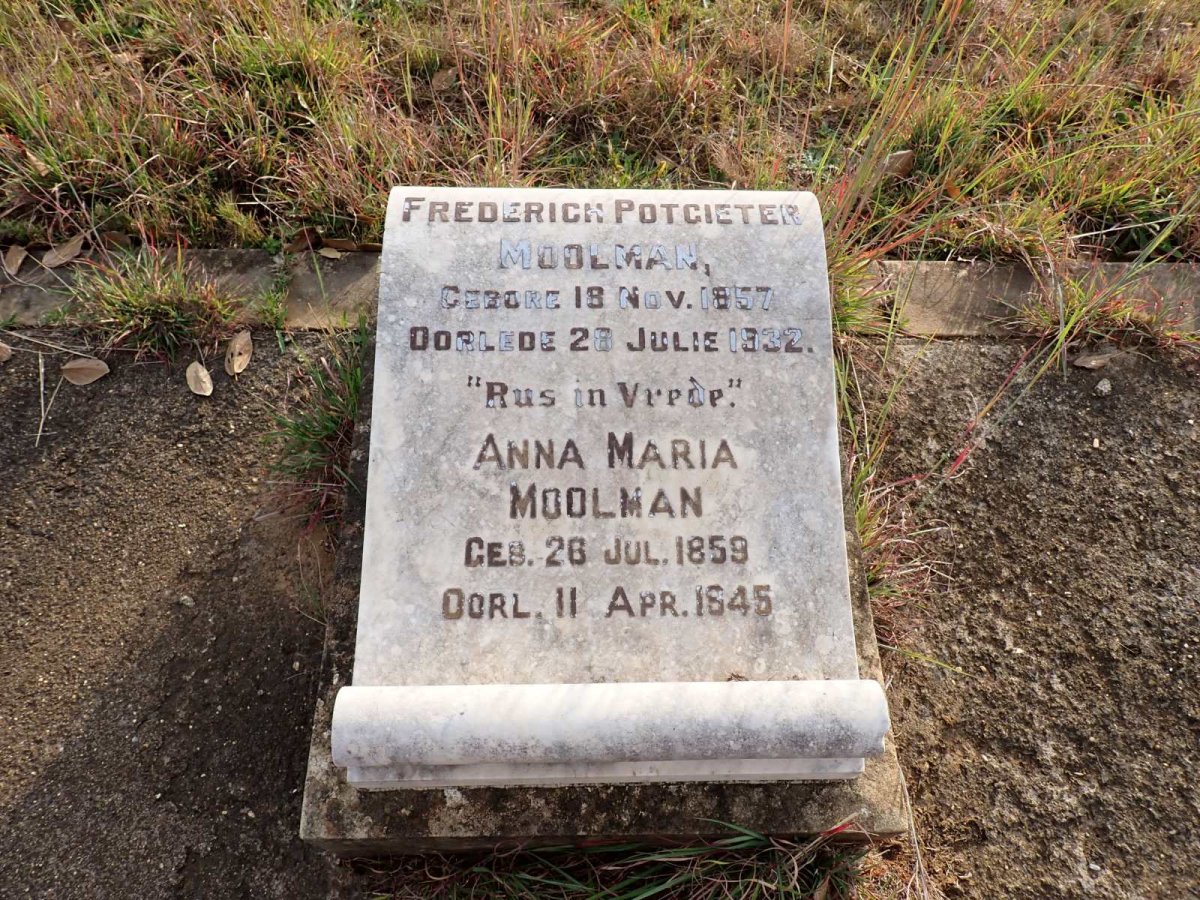 MOOLMAN Frederich Potgieter 1857-1932 & Anna Maria 1859-1945