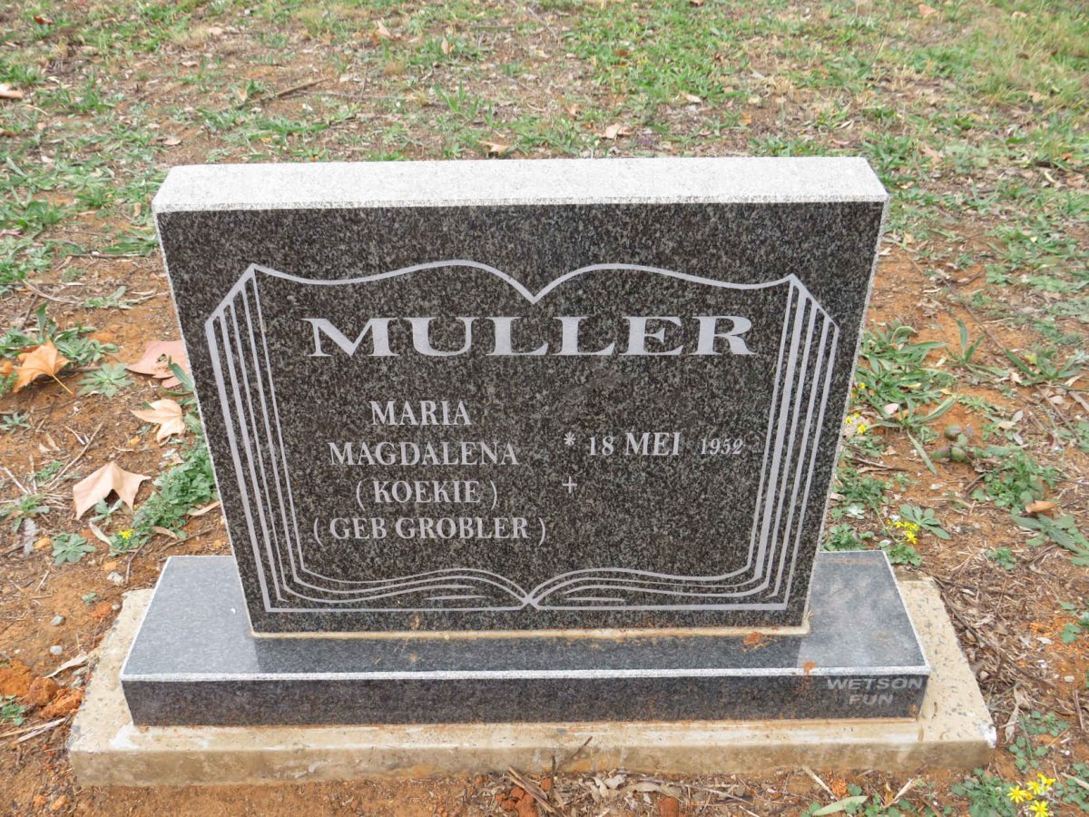 MULLER Maria Magdalena nee GROBLER 1952-