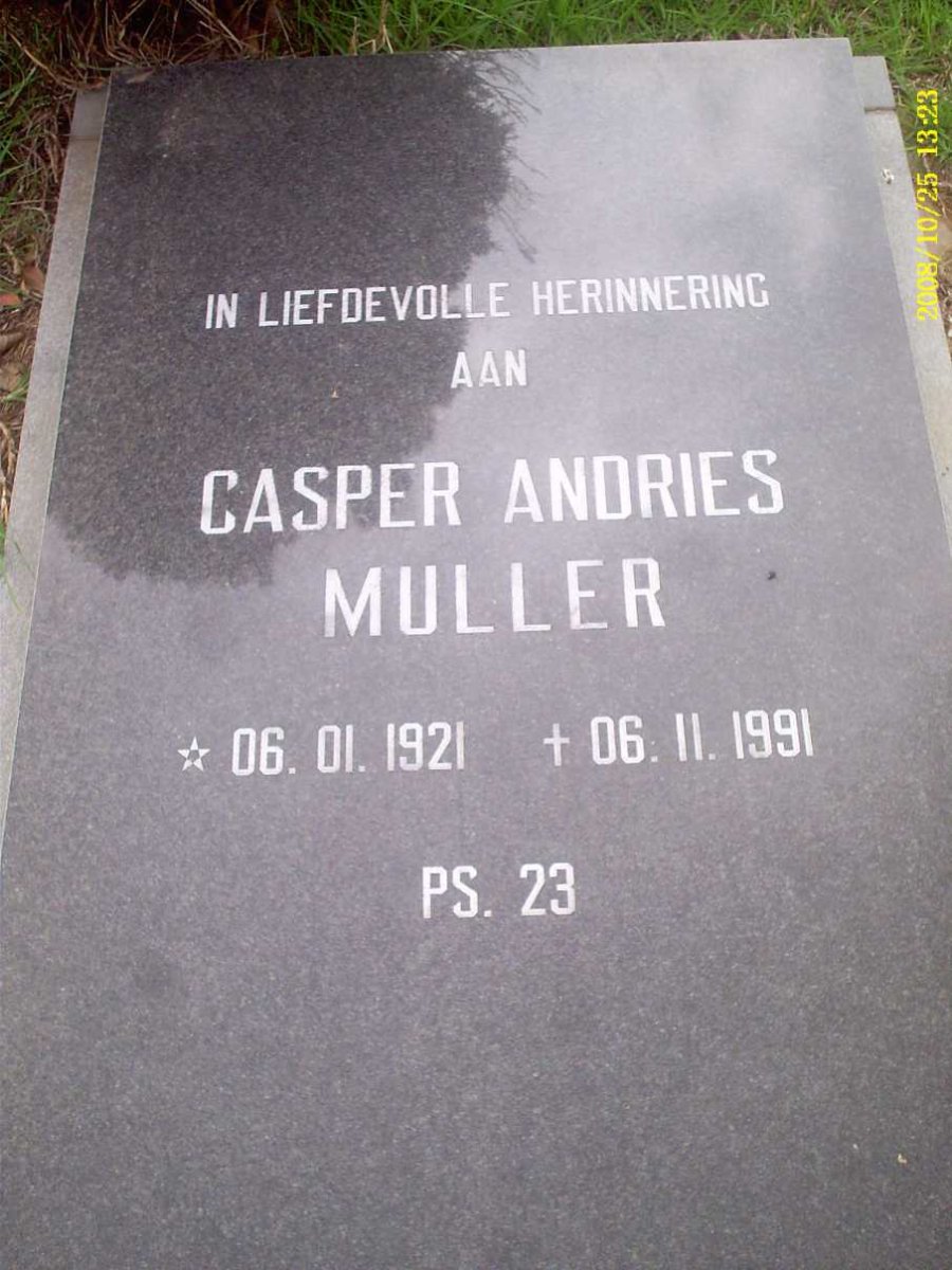 MULLER Casper Andries 1921-1991