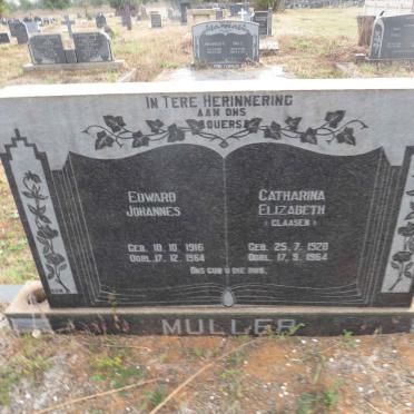 MULLER Edward Johannes 1916-1964 & Catharina Elizabeth CLAASEN 1920-1964