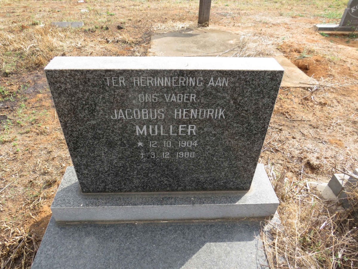 MULLER Jacobus Hendrik 1904-1988