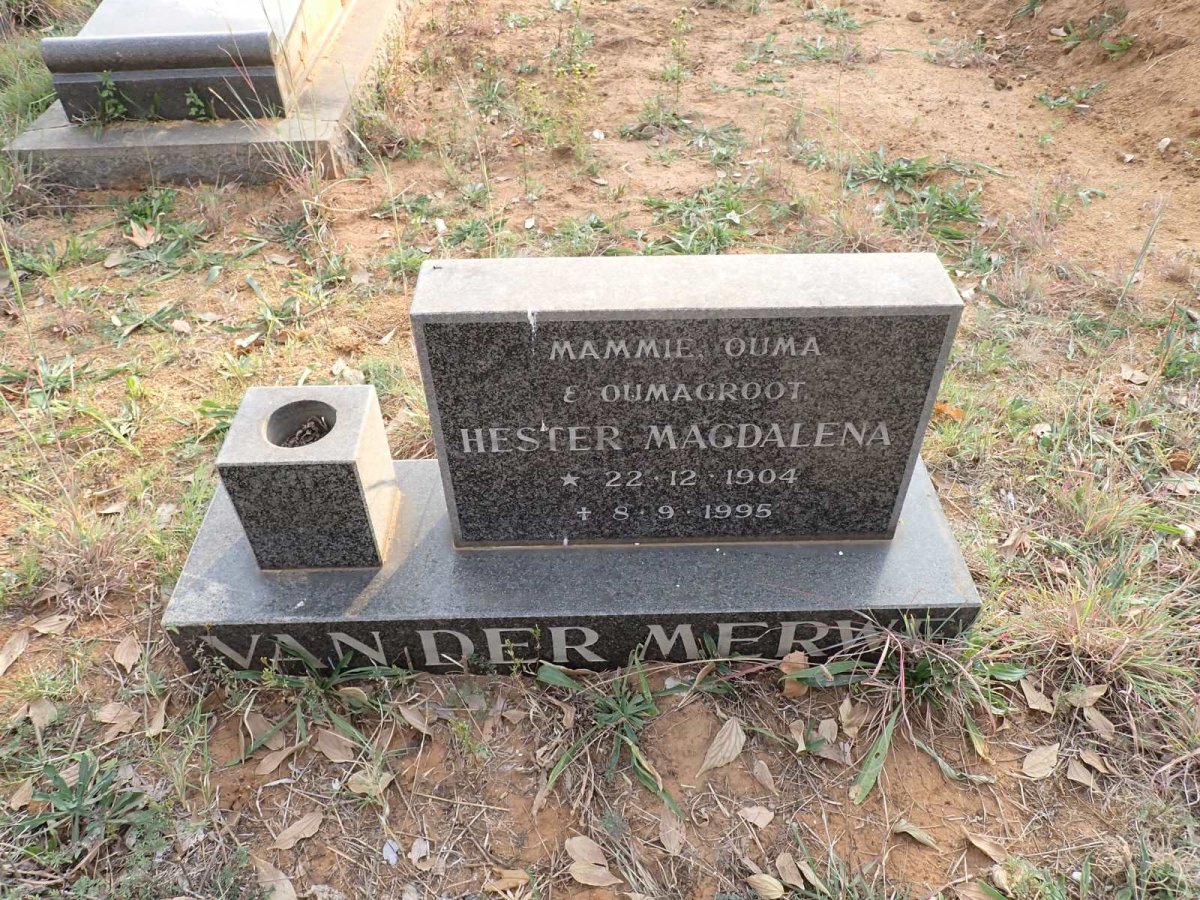 MERWE Hester Magdalena, van der 1904-1995