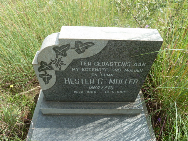 MULLER Hester C. nee MULLER 1929-1982