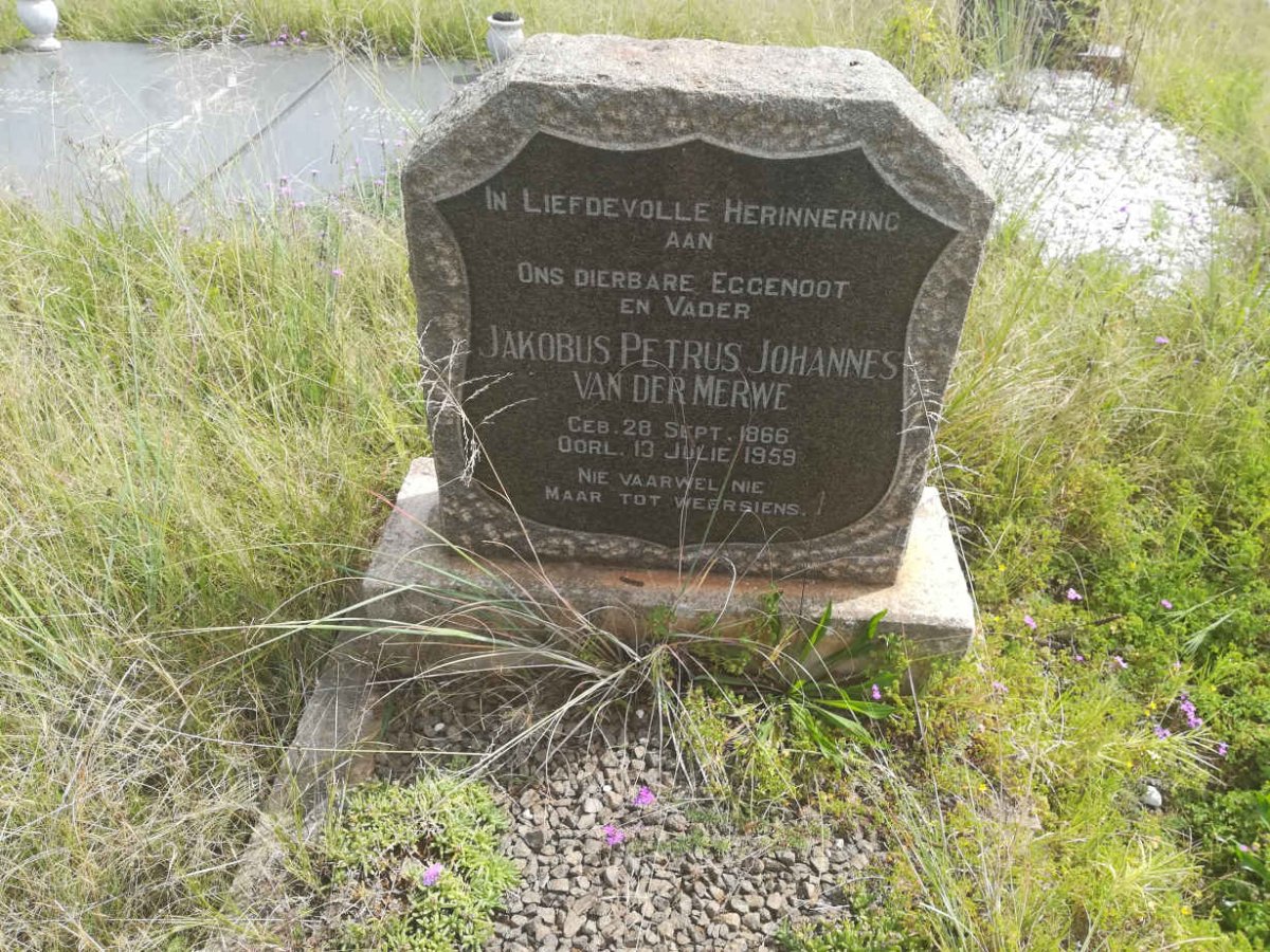 MERWE Jakobus Petrus Johannes, van der 1866-1959