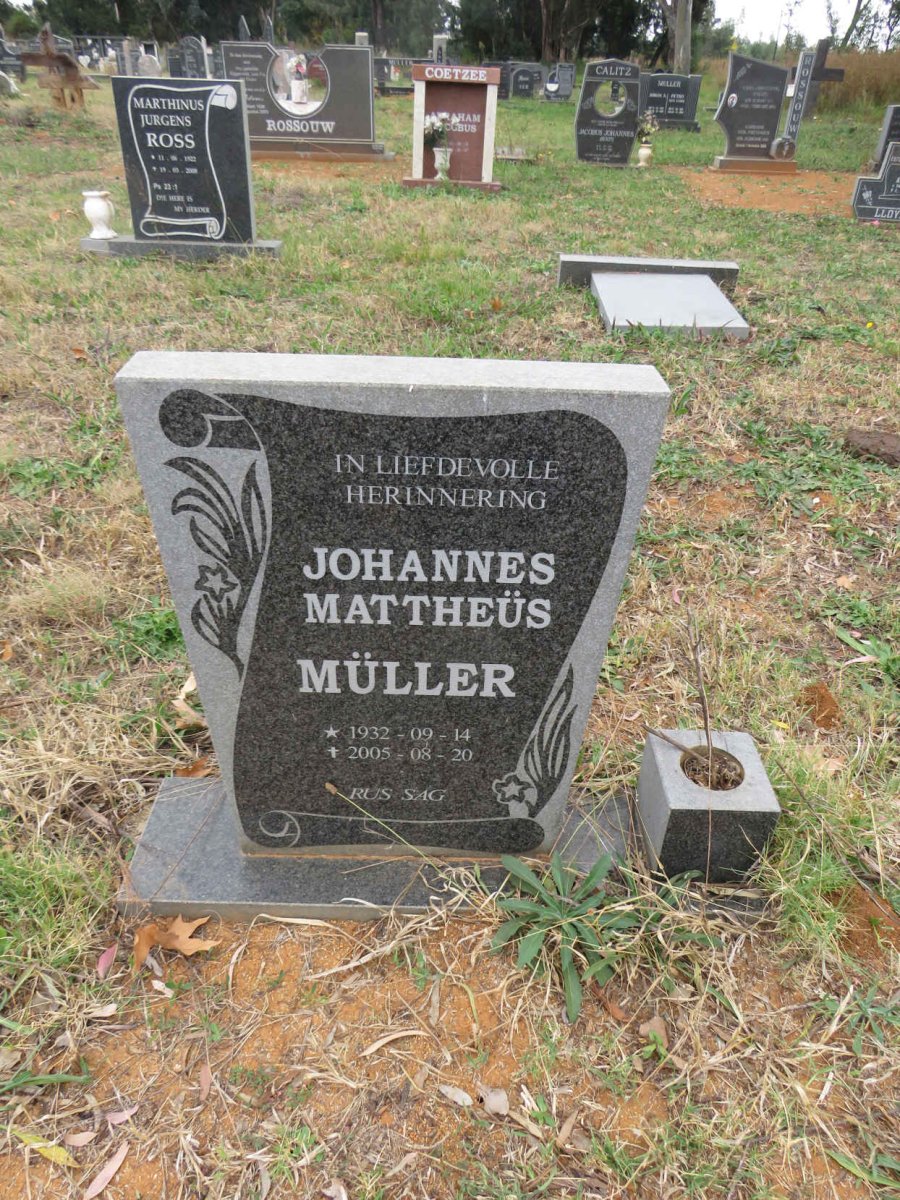 MULLER Johannes Mattheus 1932-2005