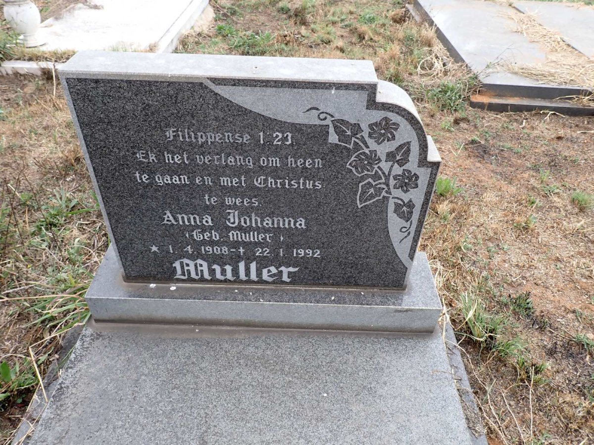 MULLER Anna Johanna nee MULLER 1908-1992