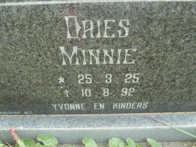 MINNIE Dries 1925-1992