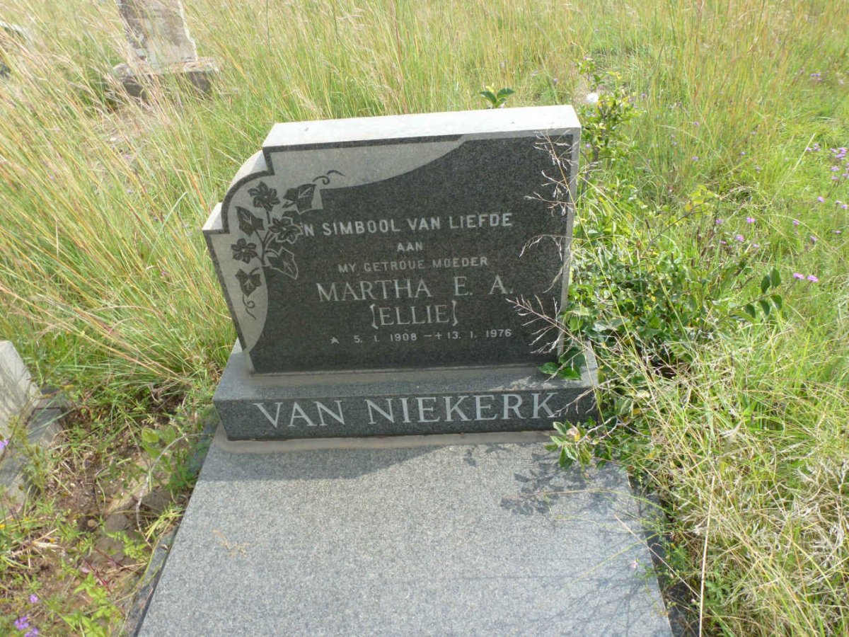 NIEKERK Martha E.A., van 1908-1976