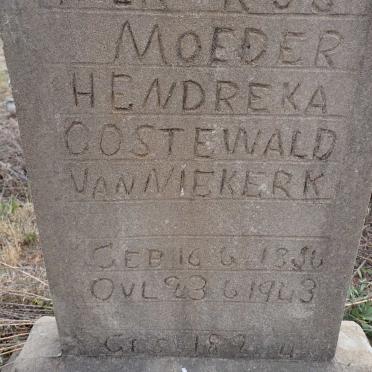 NIEKERK Hendreka Oostewald, van 1830-1943