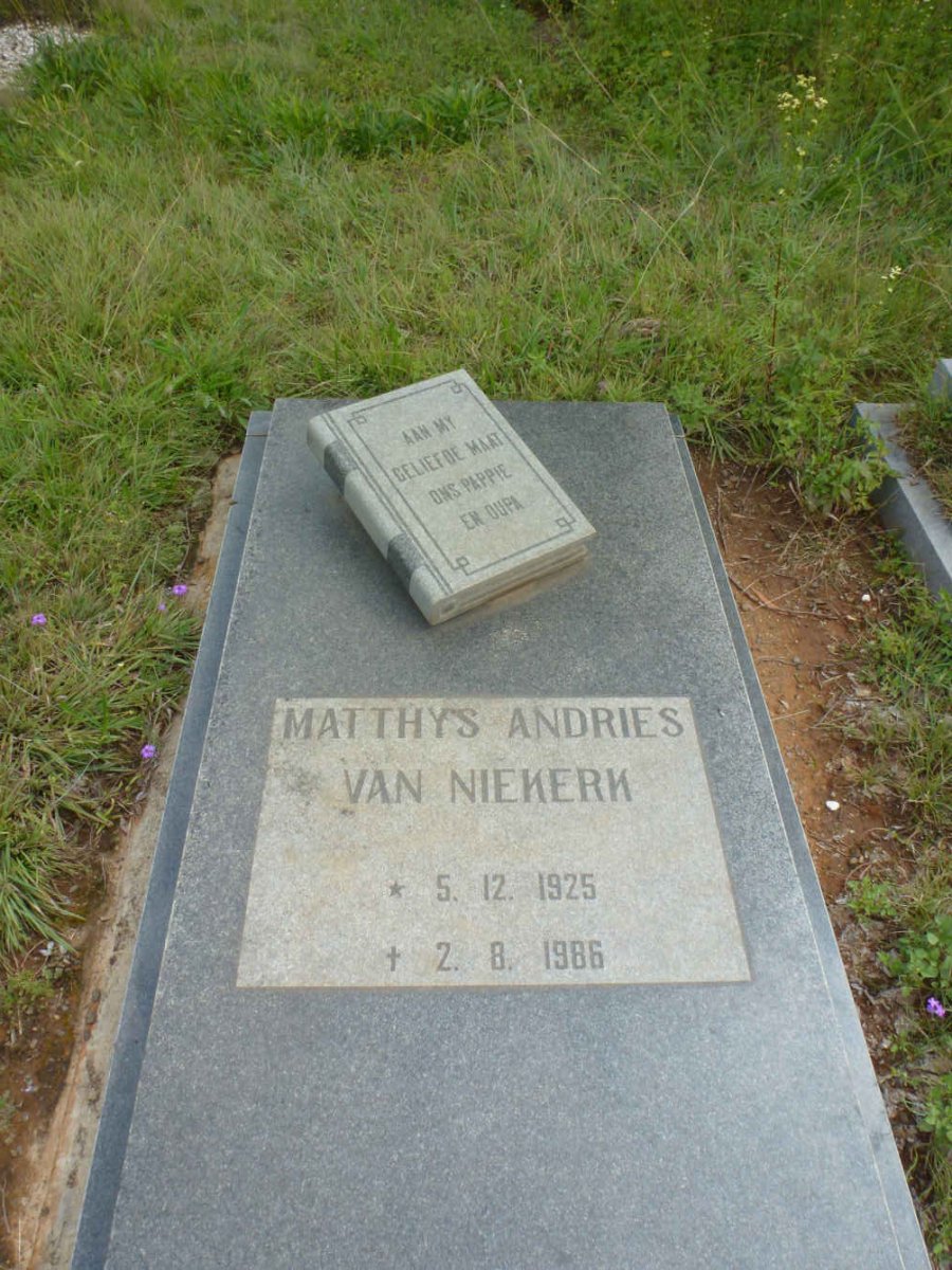 NIEKERK Matthys Andries, van 1925-1986