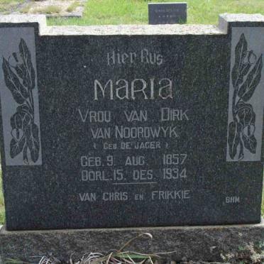 NOORDWYK Maria, van nee DE JAGER 1857-1934