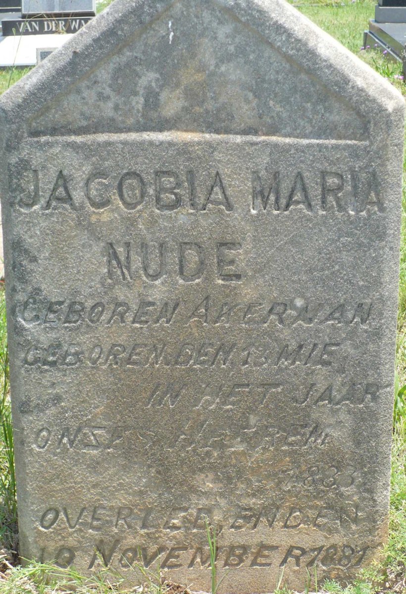 NUDE Jacobia Maria nee AKERMAN 1833-1881