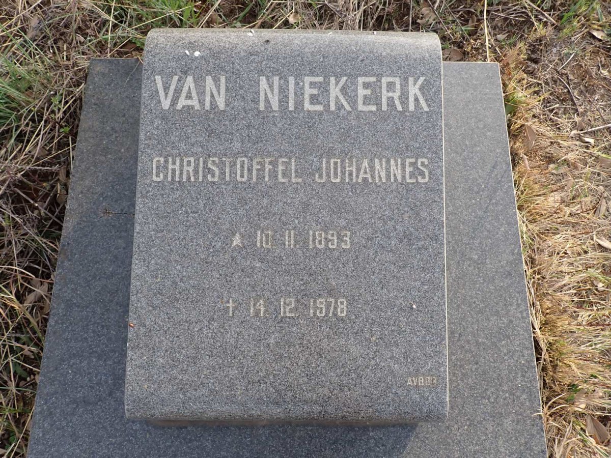 NIEKERK Christoffel Johannes, van 1893-1978