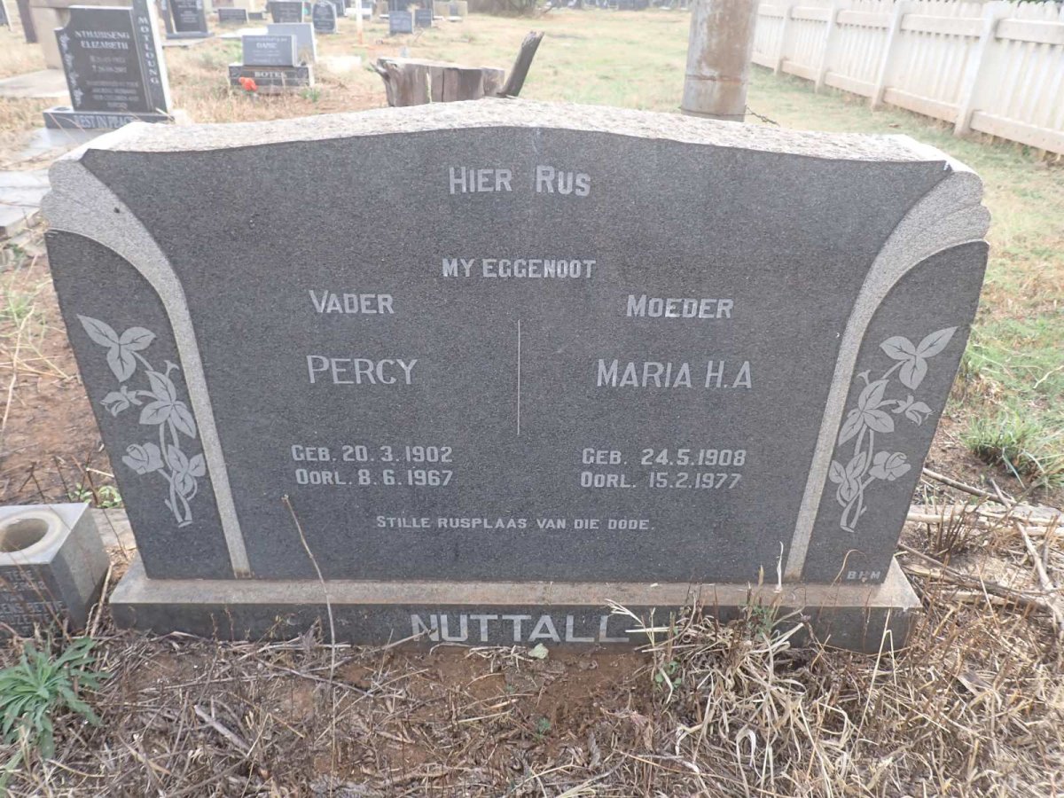 NUTTALL Percy 1902-1967 & Maria H.A. 1908-1977