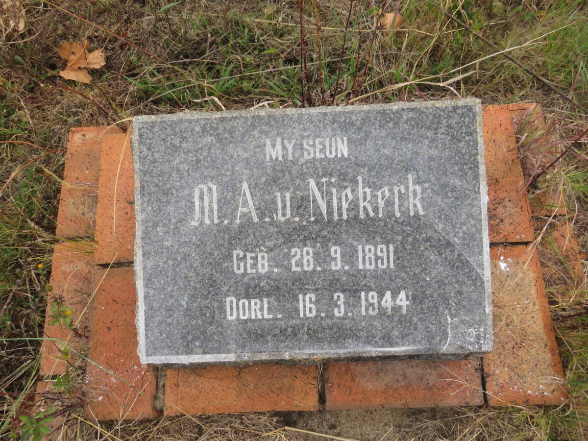 NIEKERK M.A., van 1891-1944