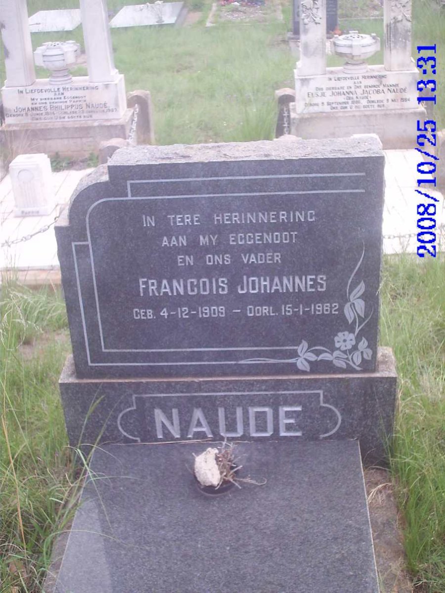 NAUDE Francois Johannes 1909-1962