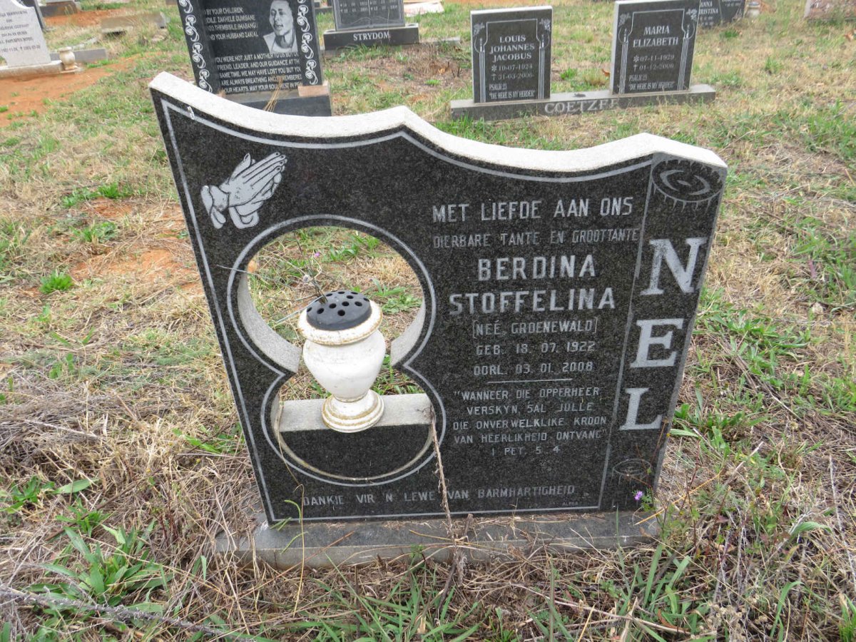 NEL Berdina Stoffelina nee GROENEWALD 1922-2008