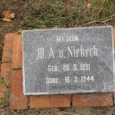 NIEKERK M.A., van 1891-1944