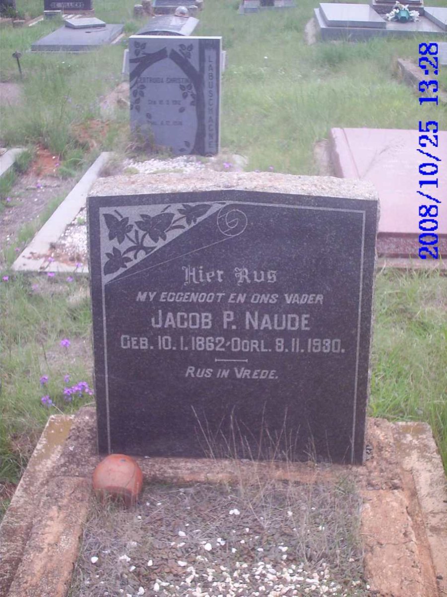NAUDE Jacob P. 1862-1930