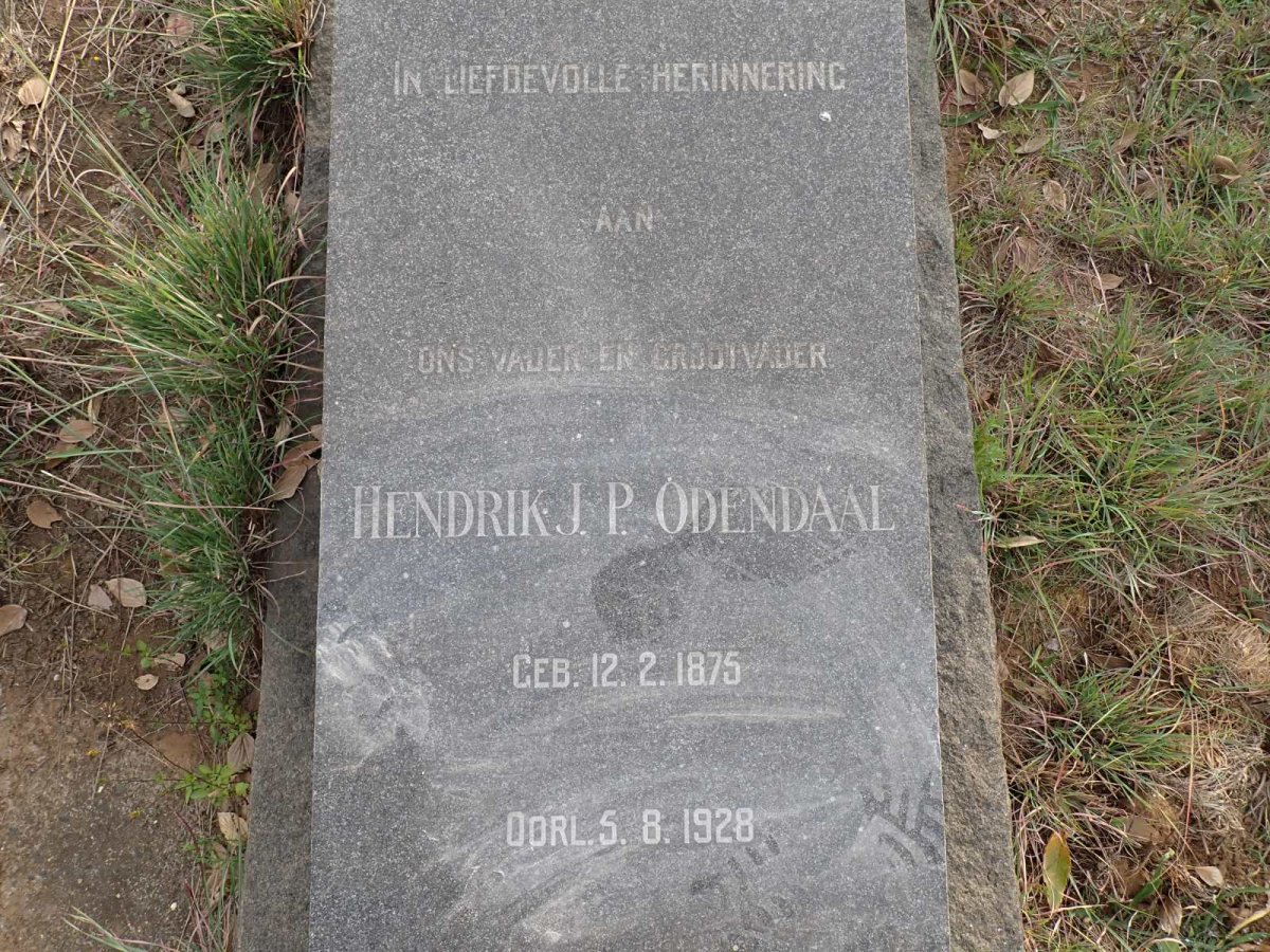 ODENDAAL Hendrik J.P. 1875-1928