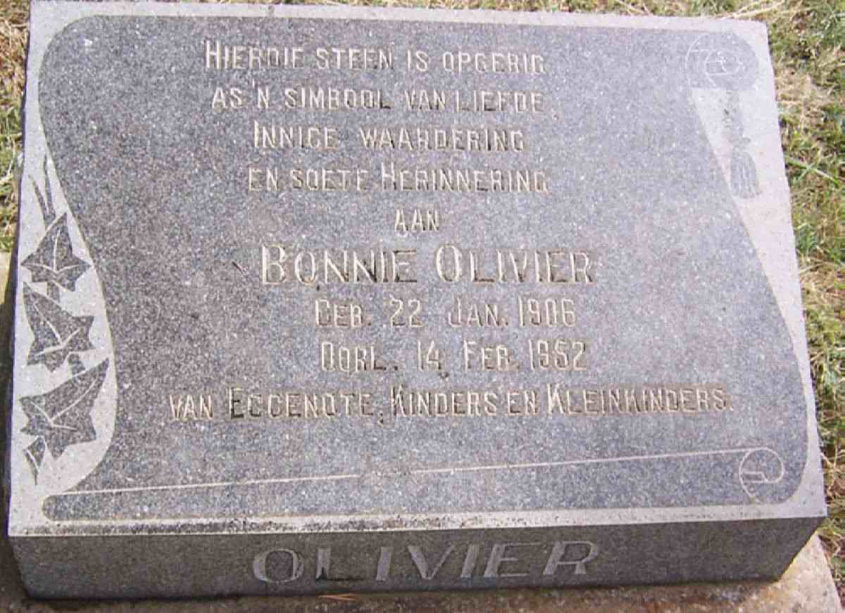 OLIVIER Bonnie 1906-1952