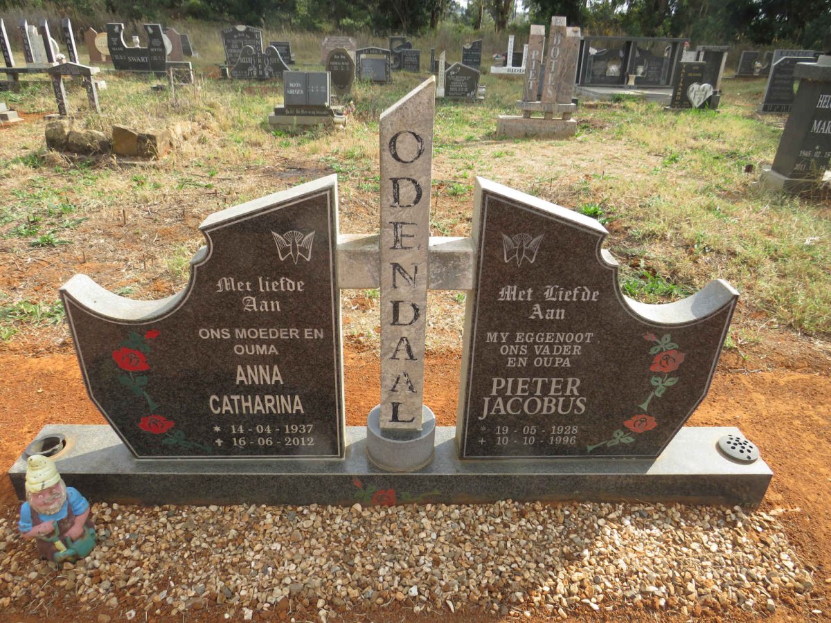 ODENDAAL Pieter Jacobus 1928-1996 & Anna Catharina 1937-2012 