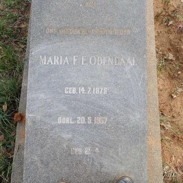 ODENDAAL Maria F.E. 1876-1967
