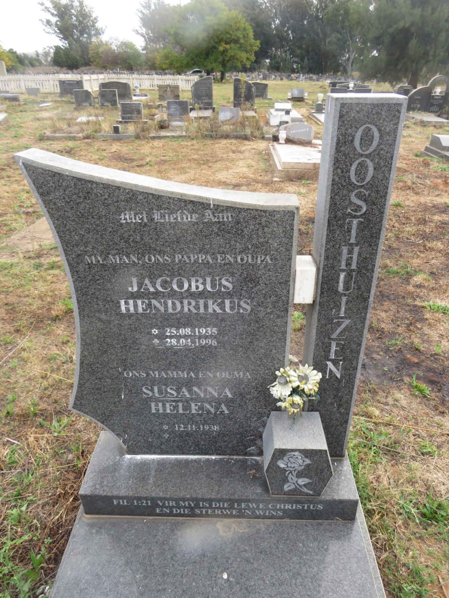 OOSTHUIZEN Jacobus Hendrikus 1935-1996 & Susanna Helena 1938-