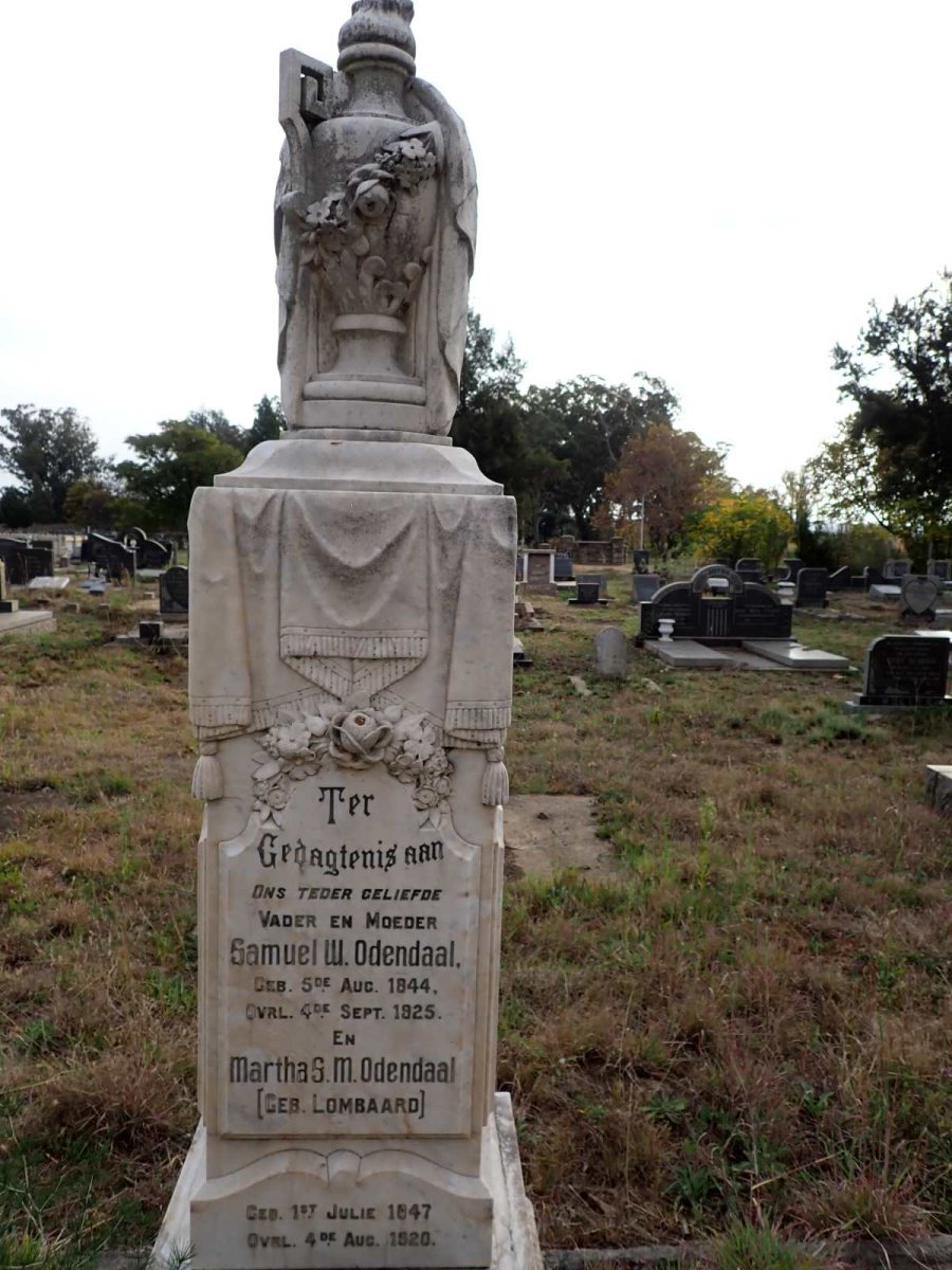ODENDAAL Samuel W. 1844-1925 & Martha S.M. LOMBAARD 1847-1920