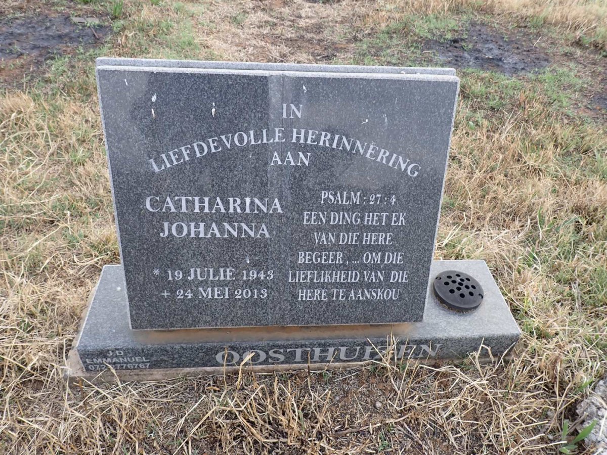 OOSTHUIZEN Catharina Johanna 1943-2013